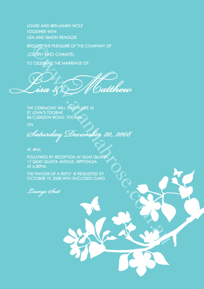 butterfly garden wedding invitation