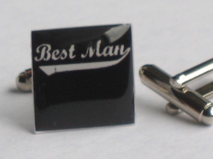 black and white best man cufflinks