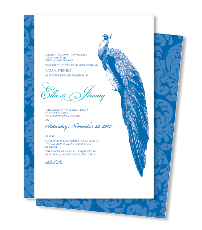 Peacock Parade Wedding Invitation