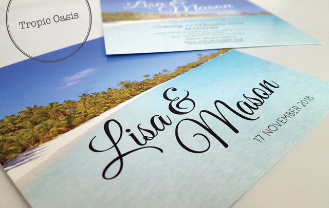 Beach themed wedding invitation