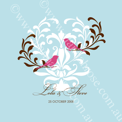 two little birds wedding invitation