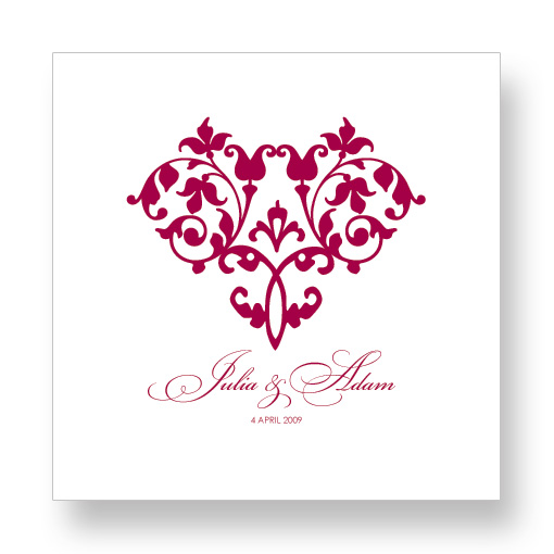 heart wedding invitation